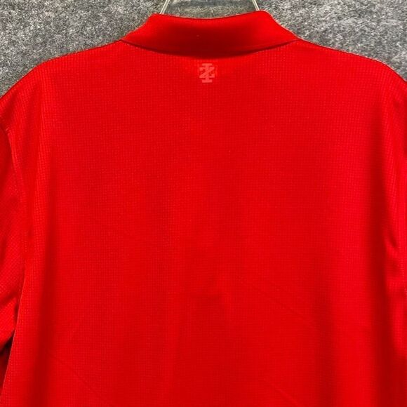 IZOD Golf Shirt Men's Large Red Textured Short Sleeve Three Button Performance - Picture 11 of 14